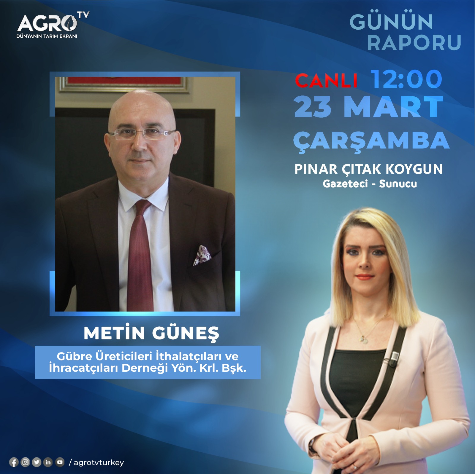 AGRO TV Günn Raporu Programı Canlı Yayın Konuğu
